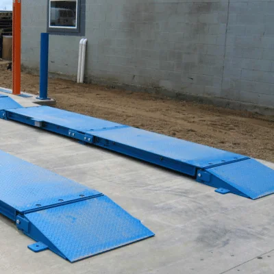 Trailer scale for weighing mining trucks and haul vehicles